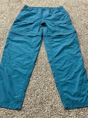REI Convertible Cargo Pants Mens Large Blue Zip Off Hiking Gorpcore Vintage